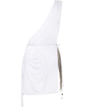 Brenda Agradi One-Shoulder Beach And Party Mini Dress - White