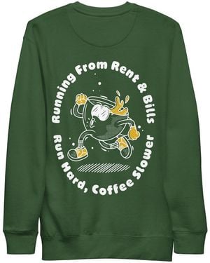 Anchor and Crew Forest Gustatory Coffee Over Bills Cotton Blend Embroidered Sweatshirt - Green