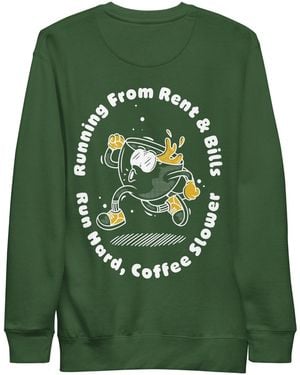 Anchor and Crew Forest Gustatory Coffee Over Bills Cotton Blend Embroidered Sweatshirt - Green