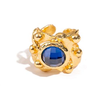 Ebru Jewelry Royal Sapphire Crown Statement Ring - Multicolour
