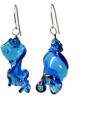 Laura Daili Sea Spark Wave Earrings - Blue