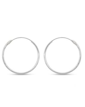 Spero London Sterling Essential Hoop Earrings - Metallic