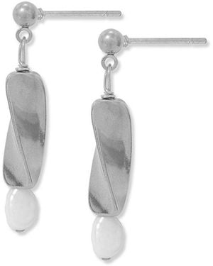 A Weathered Penny Sierra Pearl Studs - White