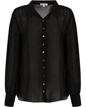 Cavanagh Baker Double Silk Chiffon Sheer Andrea Blouse - Black