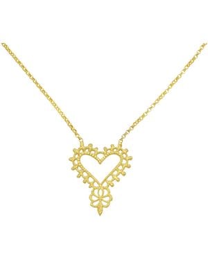Zoe & Morgan Heart Necklace - Metallic