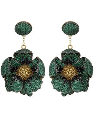 LÁTELITA London Poppy Flower Drop Earrings Emerald - Green