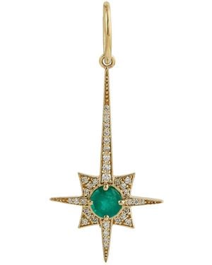 Artisan Emerald & Diamond North Star Pendant - Metallic