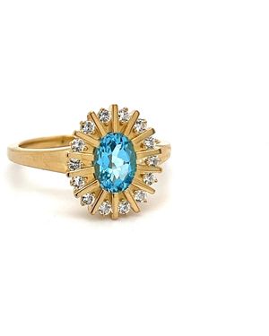 Talismania Jewelry Headwaters Oval Swiss Topaz Ring Vermeil - Metallic