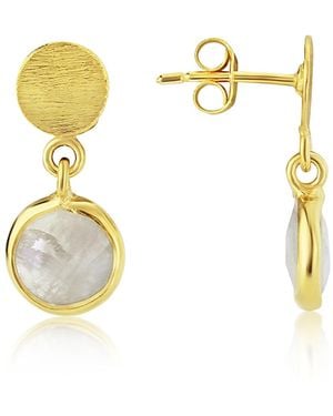 Auree Salina Moonstone & Gold Vermeil Disc Earrings - Metallic