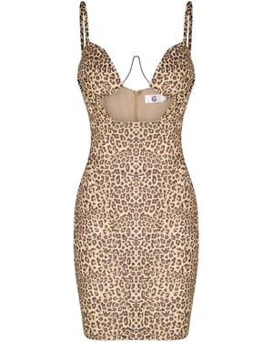 The Gt Atelier Leopard Print Mini Dress - Natural