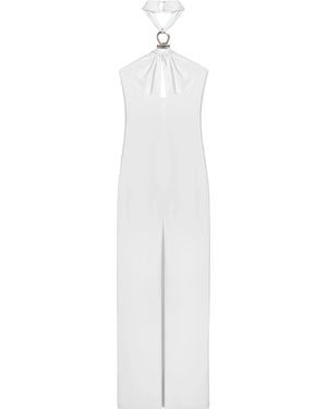 Nocturne Cut-Out Detail Embellished Maxi Dress - White