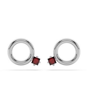 Onia Square Ruby Donut Studs - Metallic