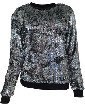 Any Old Iron Holographic Glitter Forever Sequin Sweatshirt - Black