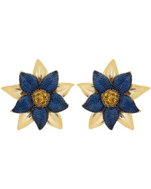 LÁTELITA London Marguerite Daisy Flower Large Stud Earrings Sapphire - Blue