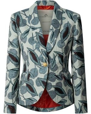 The Extreme Collection Floral Printed Tailored Blazer - Green