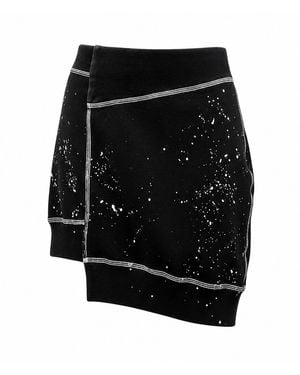 Gao Republic Skirt Mini Column Structured Fleece Jersery - Black