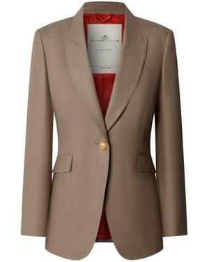 The Extreme Collection Tailored Hazelnut Linen Blazer - Brown