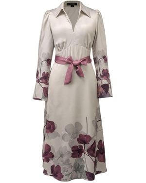 Smart and Joy Placement Floral Print Impire Cut Dress - White