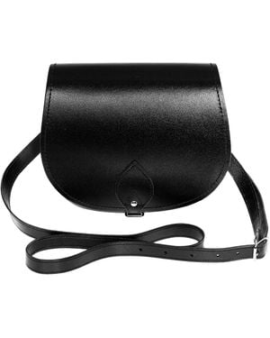 Zatchels Handmade Leather Small Saddle Bag - Black