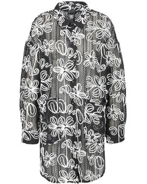 Freaky Nation Flower Mesh Long Jacket - Grey