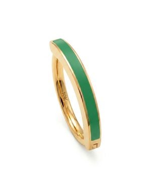 Zahav Jewelry 10K Solid 14G Huggie Clicker Belly Hoop With Enamel - Green