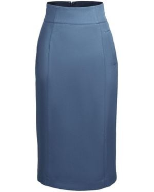 Smart and Joy Pencil Tailor Skirt - Blue