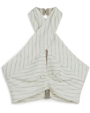 Nocturne Halter Neck Blouse With Tie Detail - White