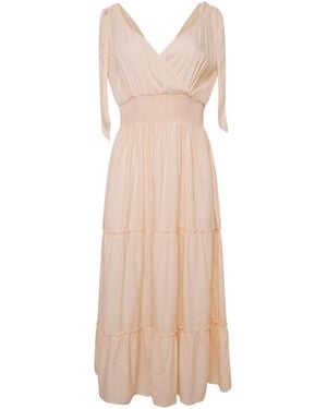 LAtelier London Neutrals Maisie Light Peach Midi Dress - Natural