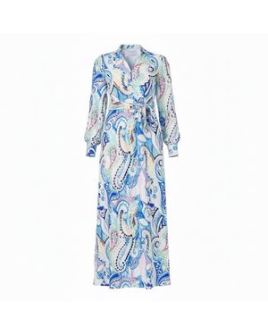 Franchetti Bond Tomassa Paisley Occasion Dress - Blue