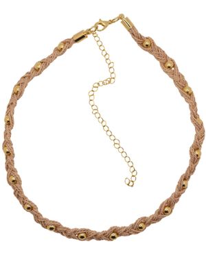 Nart Nature Making Art The Braid Buriti Natural Fibre Necklace - Metallic