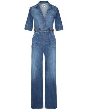 Donna Ida Cassandra The Extra Body Length Flared Jumpsuit - Blue