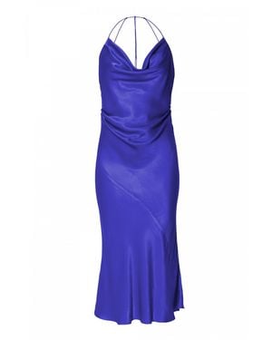AGGI by HALEWSKI Aurelia Satin Midi Slip Dress With Open Back - Purple