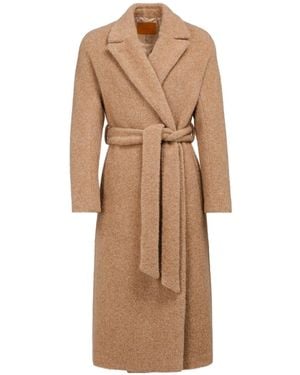Vulto Neutrals Alpaca Belted Coat - Brown