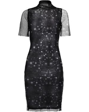 Amy Lynn Mila Embellished High-Neck Mini Dress - Black