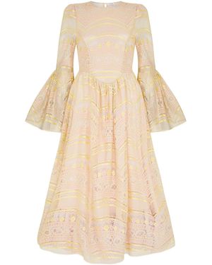 Lisa The Label Le Jardin Dahlia Dress Long - Natural
