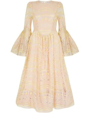 Lisa The Label Le Jardin Dahlia Dress Long - Natural