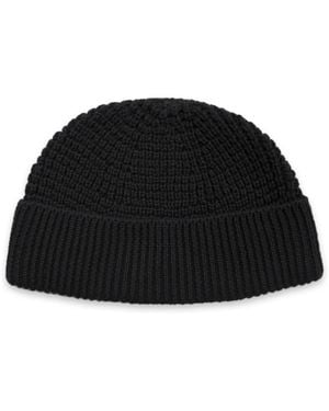 Paul James Knitwear Lightweight Cotton Whitby Docker Beanie - Black
