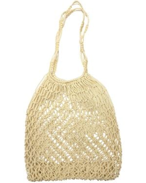 Berber Leather Neutrals The Nador Macrame Tote - Metallic