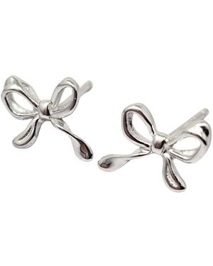 Sophelia Cute Bow Tie Bowknot Everyday Stud Earrings - Metallic