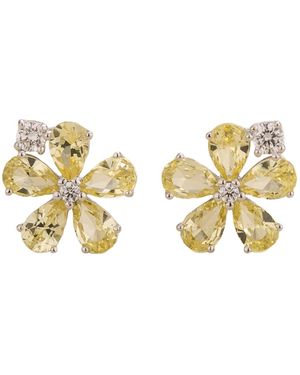 Juvetti Florea Earrings Diamond & Sapphire - Metallic