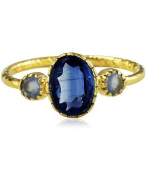 Isla Silver Kyanite & Chalcedony Ring - Blue