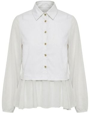 James Lakeland Contrast Hem Blouse - White
