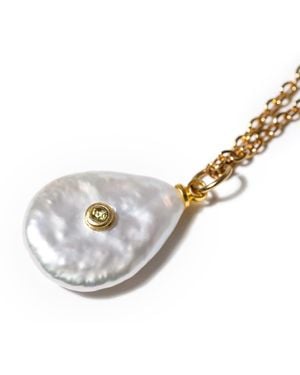 Kybele Studio Petal Pearl Necklace - Metallic