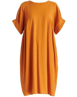 Paisie Relaxed Fit Dress With Back Bow Detail - Orange
