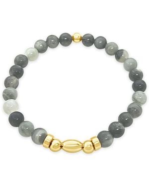 Lutiro Beaded Line Quartz Bracelet - Metallic
