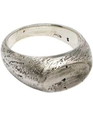 Tg-Jewellery by Tamara Gervasio Recast Erosion Signet Ring – Recycled Sterling Sand Cast - Metallic