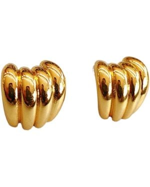 Nazzar Ribbed Earrings - Metallic