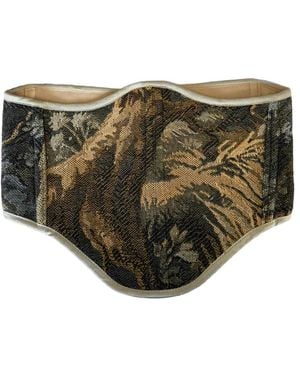 Stashe Rye Vintage Tapestry Lace-Up Corset Belt - Multicolor