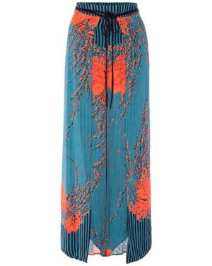 LAHIVE Zeus Printed Slit Pant - Blue