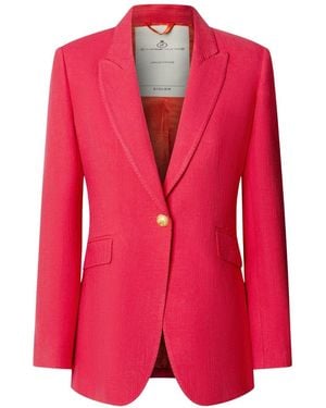 The Extreme Collection Fuchsia Tailored Linen Blazer - Pink